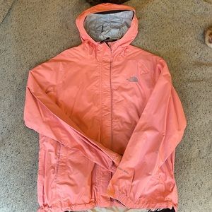 The North Face rain shell coral/salmon